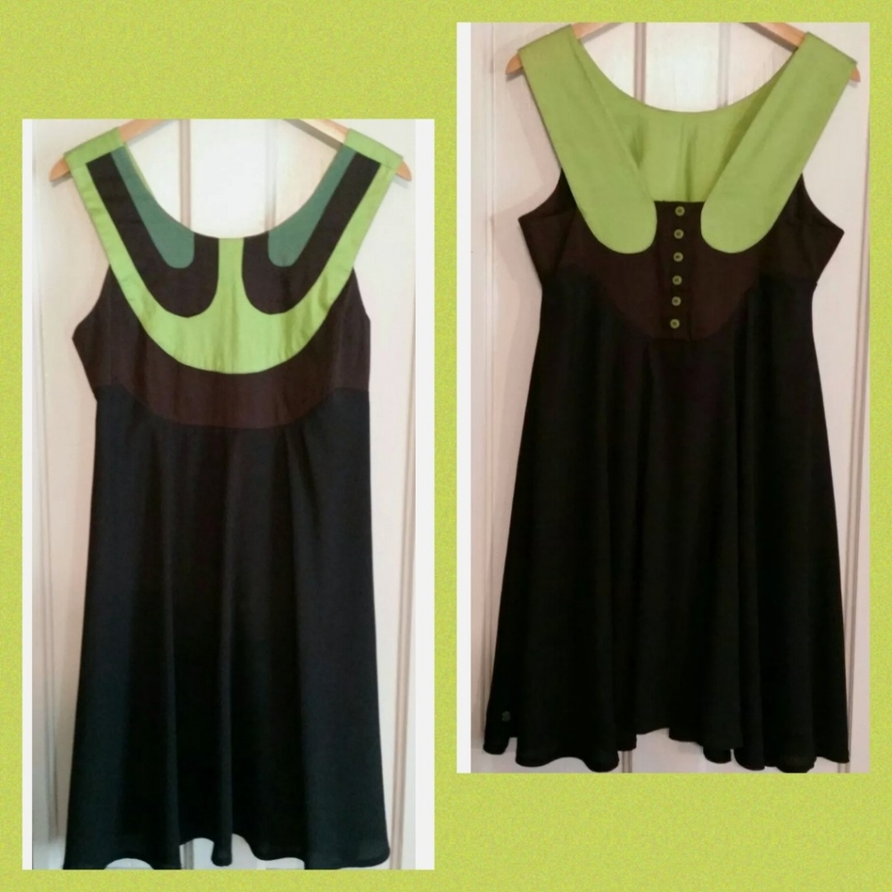 SkunkFunk Green/Black/Gray Sleeveless Mod Style (MEDIUM)